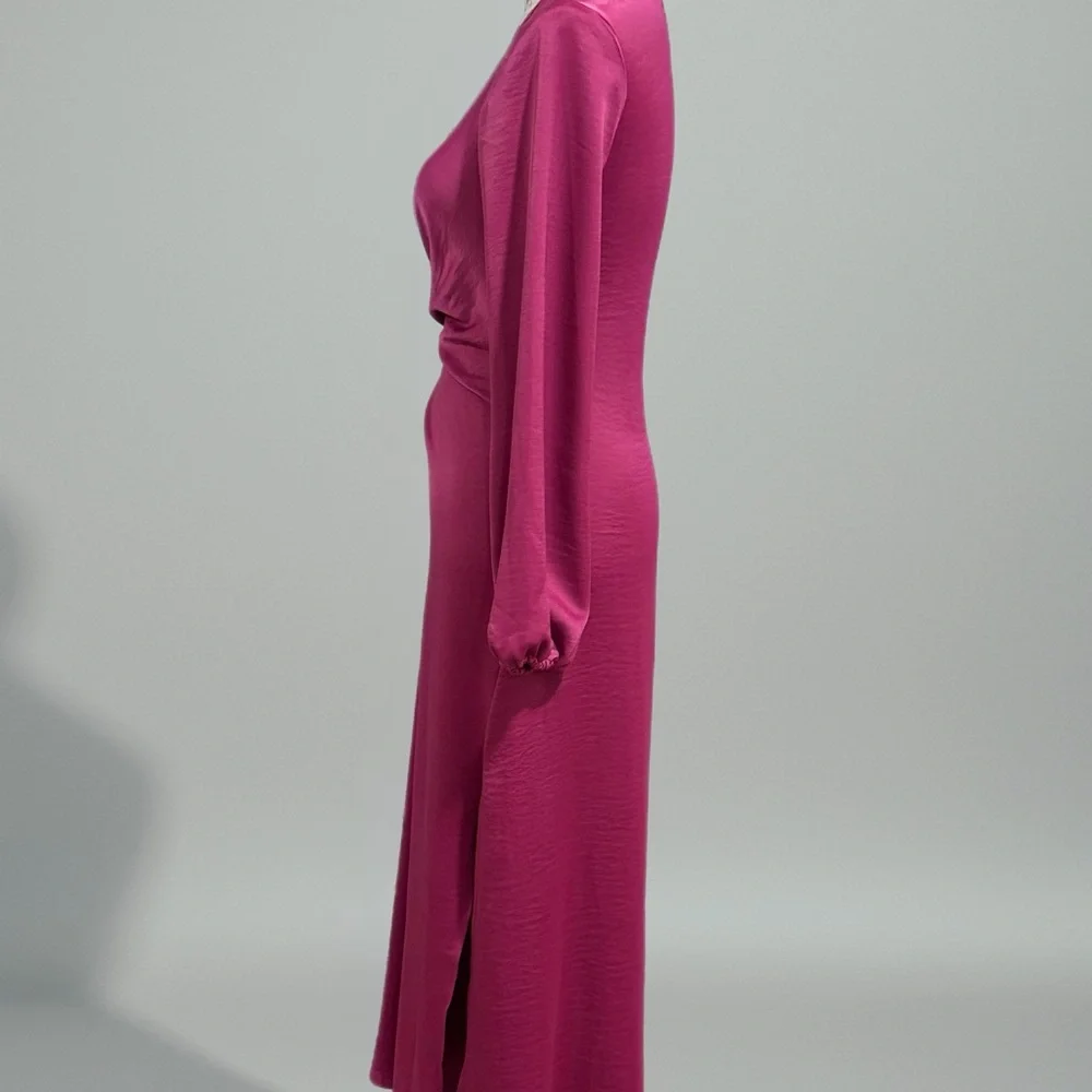 House of Harlow Magenta Long Sleeve Stain Dress Sz XS NWT - Picture 3 of 8
